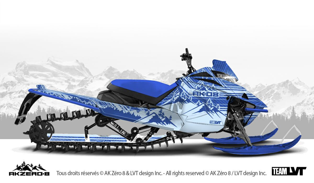 Kit graphique pour motoneige Yamaha - Boréal bleu bleu Kit graphique pour motoneige Yamaha - Design de couleur bleu