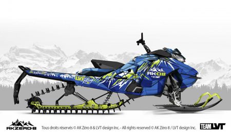 Kit graphique pour motoneige Ski-Doo - Design de couleur bleu et vert fluo
