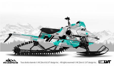 Kit graphique pour motoneige Polaris - Design de couleur aqua